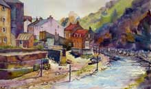 The Beck, Staithes watercolour, 42 x 50cm