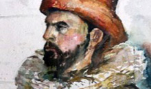 The Clown, watercolour, 55 x 45cm