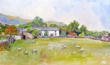 View over High Gayle, Dales watercolour, 20 x 50cm