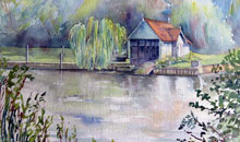 Boathouse, near Marlow watercolour