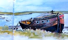 Old wreck, Orford Sketch from Out and about In England 2 series
