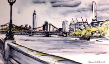 Towards Chelsea Bridge Sketch from London 3 series