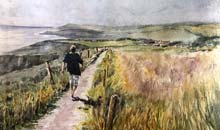 Striding Out, Ballycotton, 40x51cms, Two Rivers Fauvre