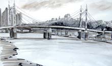 Albert bridge from Battersea Park Sketch from London 1 series